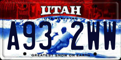 UT license plate A932WW