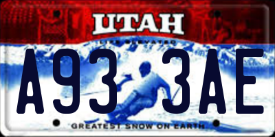 UT license plate A933AE