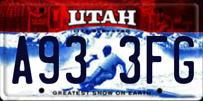 UT license plate A933FG