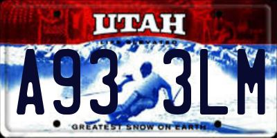 UT license plate A933LM