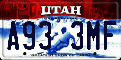 UT license plate A933MF