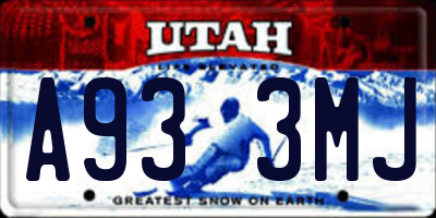 UT license plate A933MJ