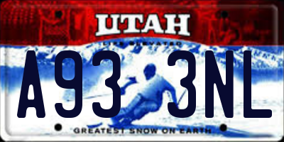 UT license plate A933NL