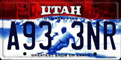 UT license plate A933NR