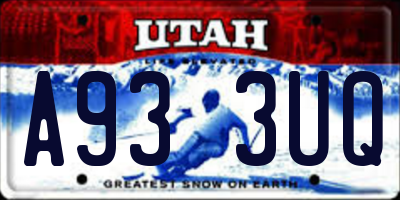 UT license plate A933UQ