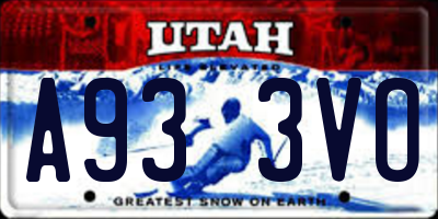 UT license plate A933VO