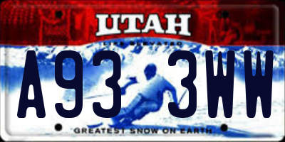 UT license plate A933WW