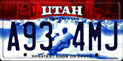 UT license plate A934MJ