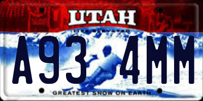 UT license plate A934MM