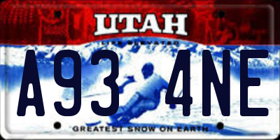 UT license plate A934NE