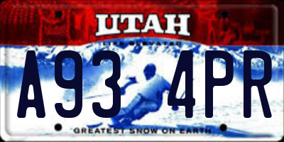 UT license plate A934PR
