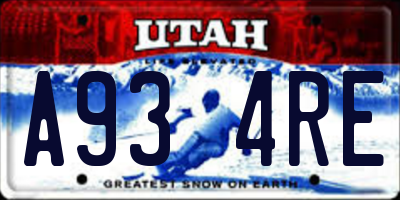 UT license plate A934RE