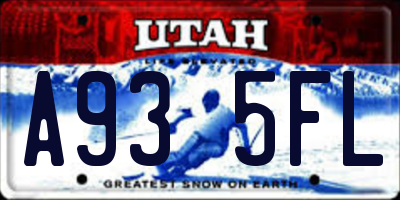 UT license plate A935FL