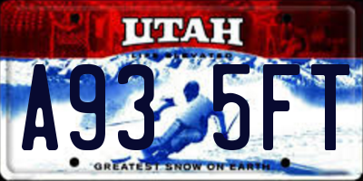 UT license plate A935FT