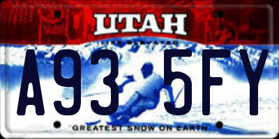 UT license plate A935FY