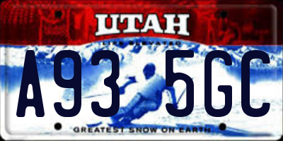 UT license plate A935GC
