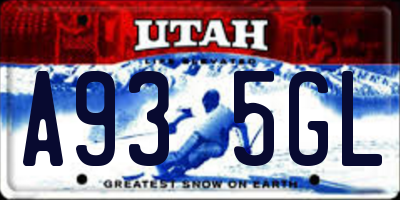 UT license plate A935GL