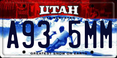 UT license plate A935MM