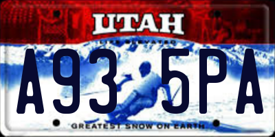 UT license plate A935PA