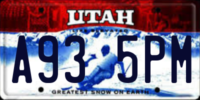 UT license plate A935PM