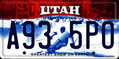 UT license plate A935PO