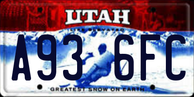 UT license plate A936FC