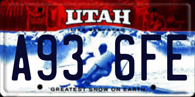 UT license plate A936FE