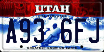 UT license plate A936FJ