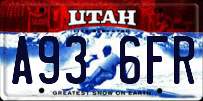 UT license plate A936FR
