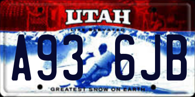 UT license plate A936JB