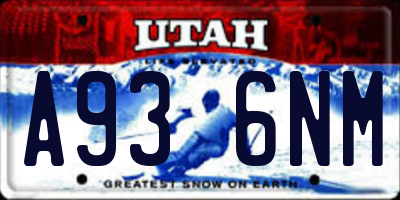 UT license plate A936NM