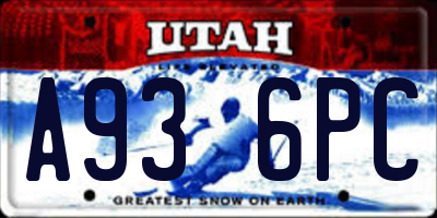 UT license plate A936PC