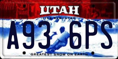 UT license plate A936PS
