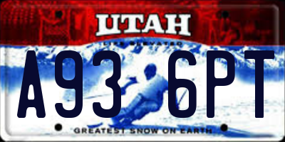 UT license plate A936PT