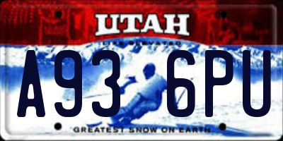 UT license plate A936PU