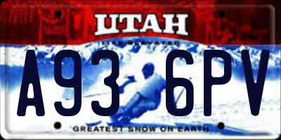UT license plate A936PV