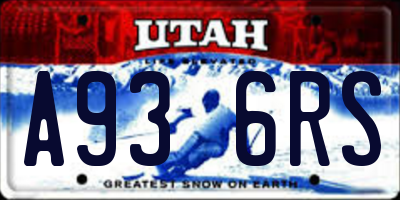 UT license plate A936RS