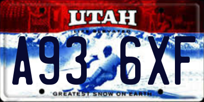UT license plate A936XF