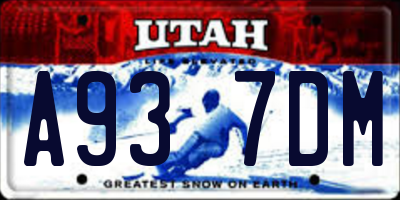 UT license plate A937DM