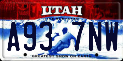 UT license plate A937NW