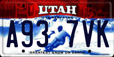 UT license plate A937VK