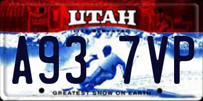 UT license plate A937VP