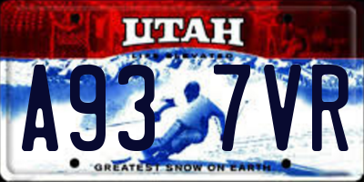 UT license plate A937VR