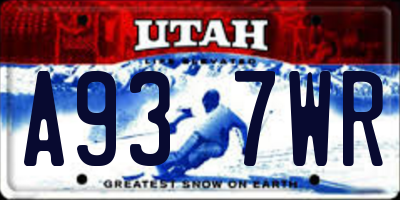 UT license plate A937WR