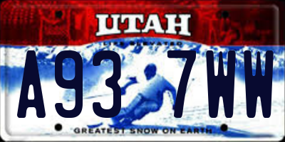 UT license plate A937WW