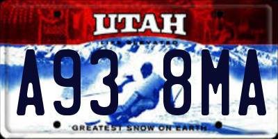 UT license plate A938MA