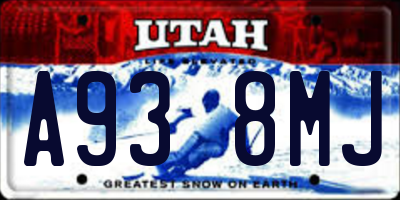 UT license plate A938MJ