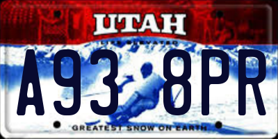 UT license plate A938PR