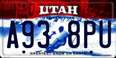 UT license plate A938PU