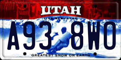 UT license plate A938WO